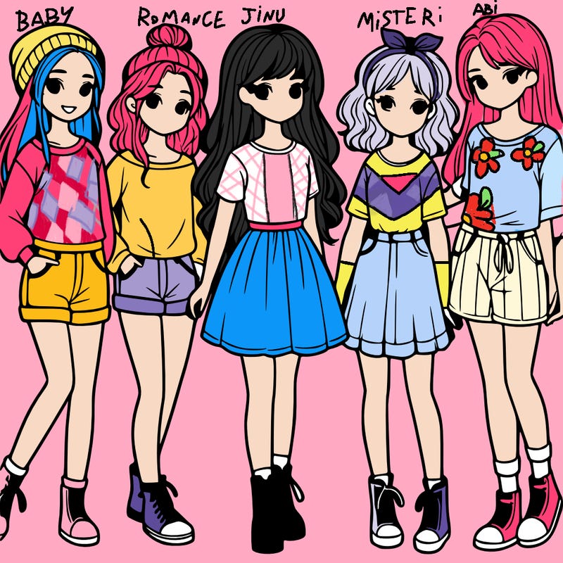 a group of five girls