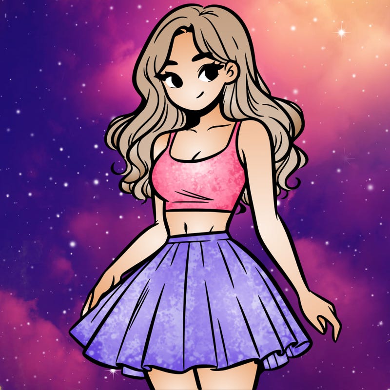 woman in a skirt and crop top