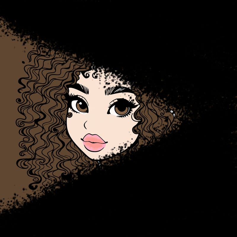 girl with curly hair realistic