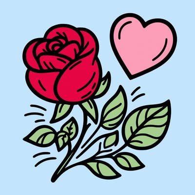 rose and heart