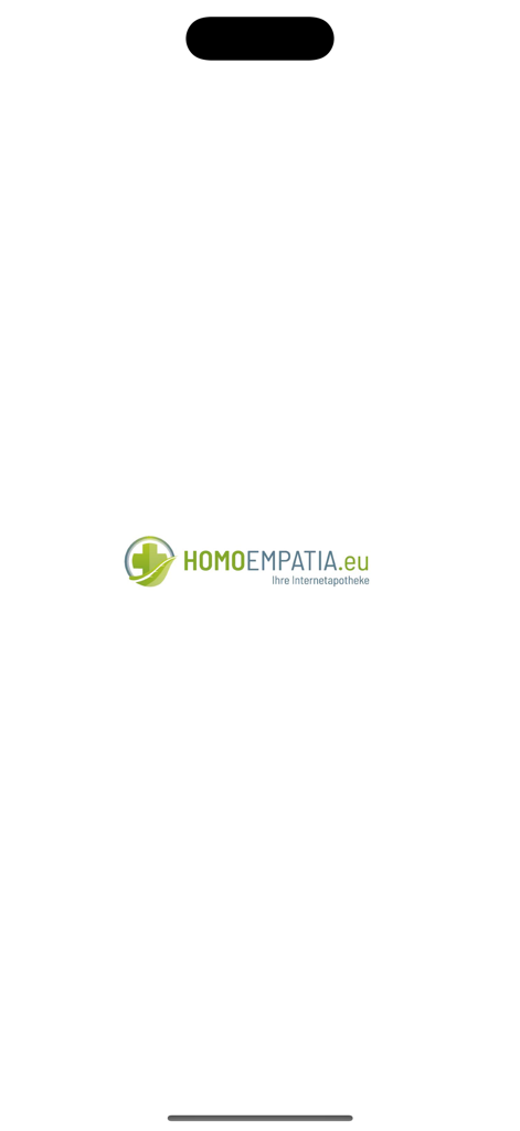 homoempatia.eu - Splash screen of the homoempatia German online pharmacy app