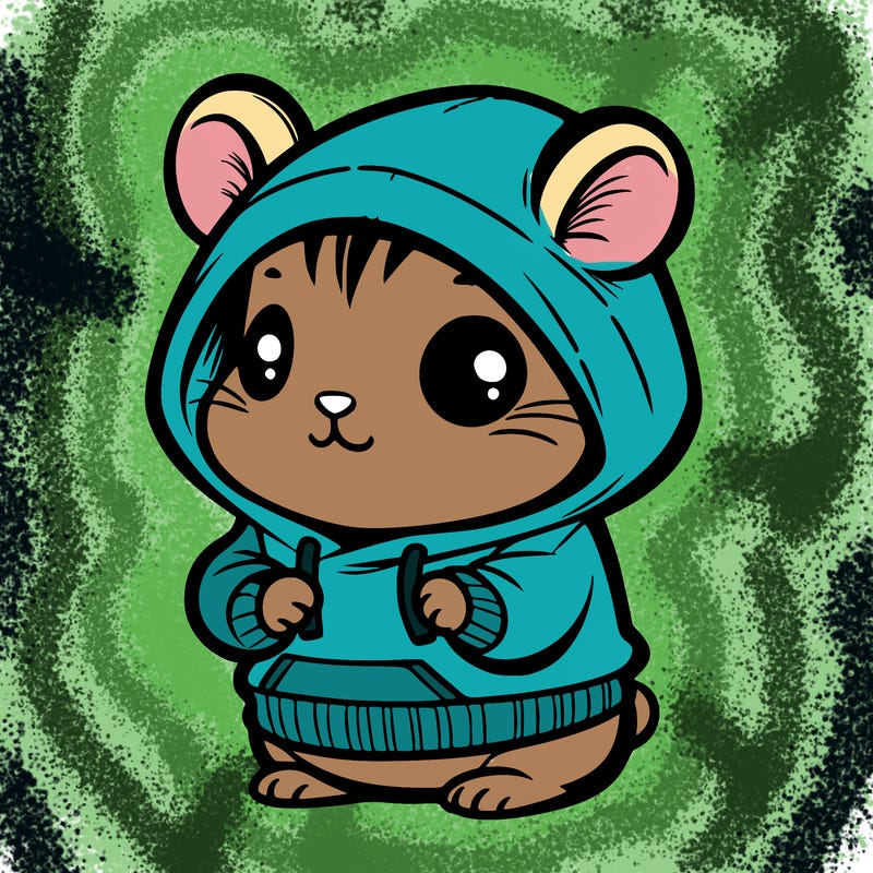 hamster wearing a hoodie