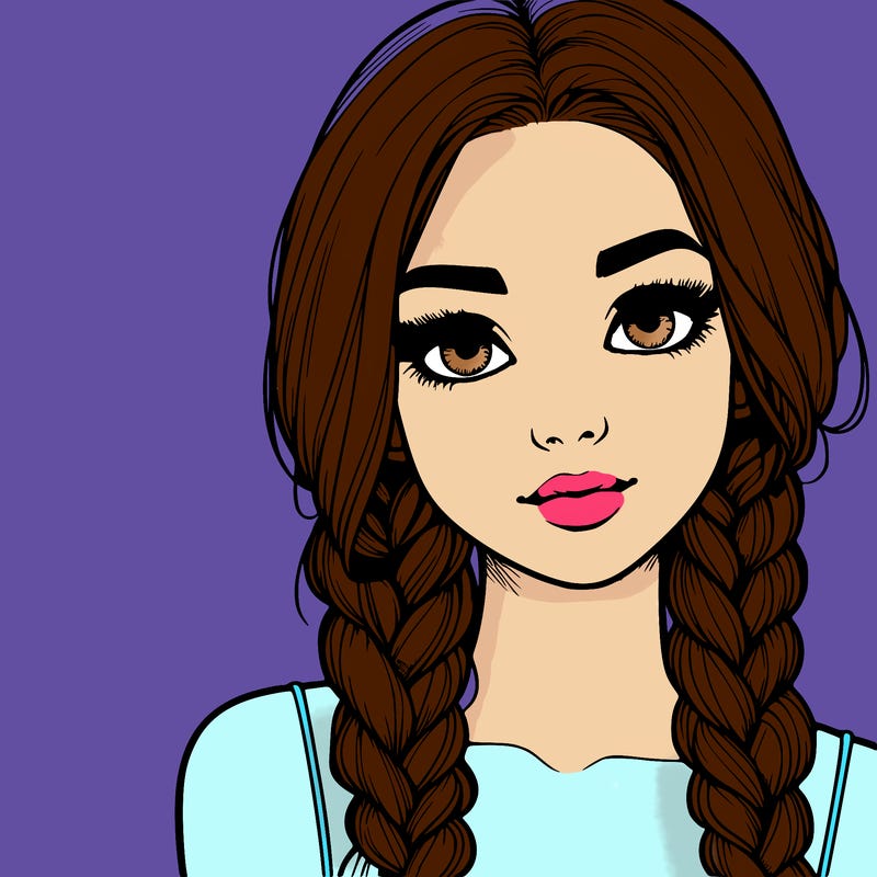 realistic girl with braids