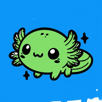 cute easy baby axolotl