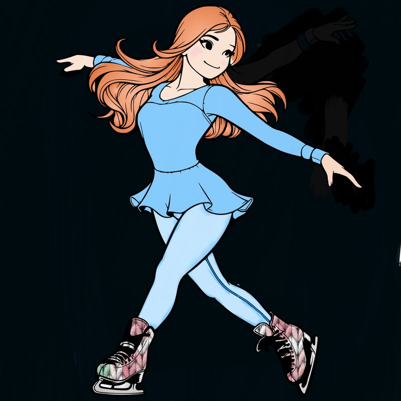 realistic female ice skater