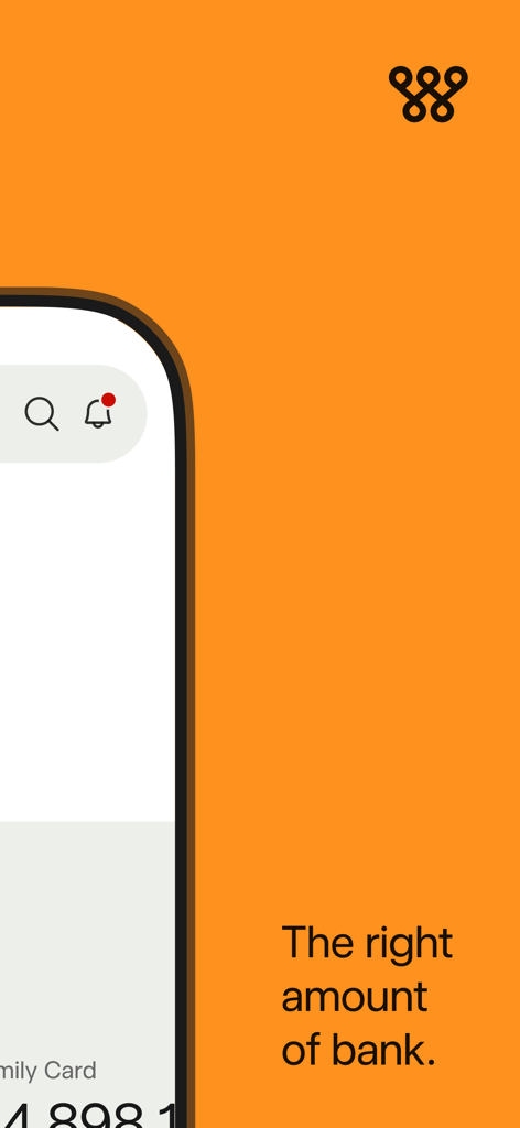 Bankwest - Bankwest mobile banking app interface with slogan the right amount of bank