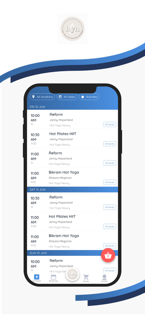 Hot Yoga Newry - Weekly yoga and pilates class schedule on the Hot Yoga Newry mobile app