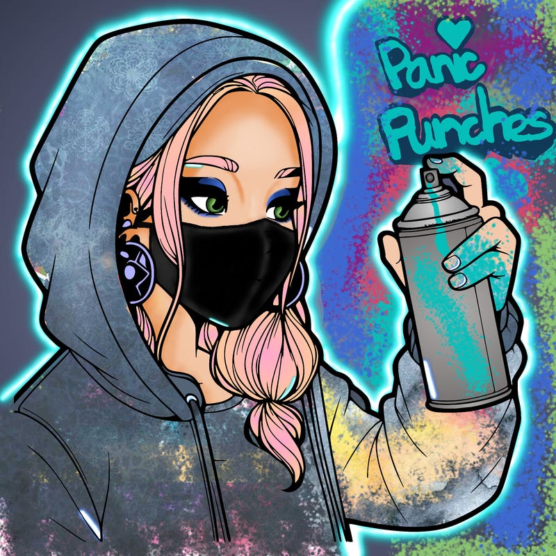 a realistic girl, spray painting