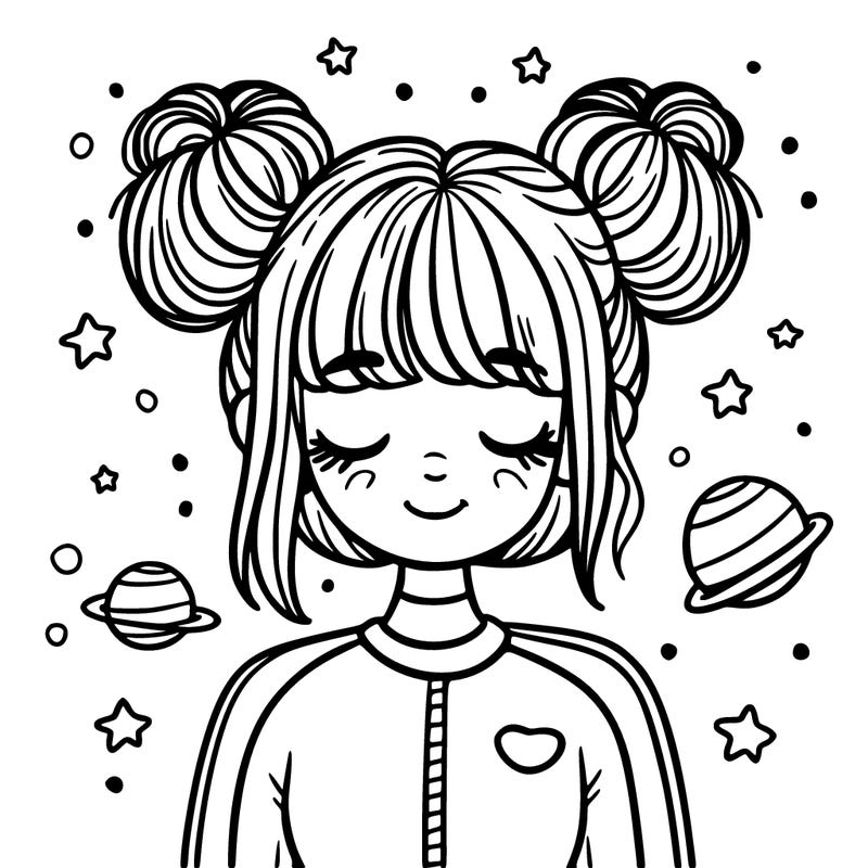 girl with space buns