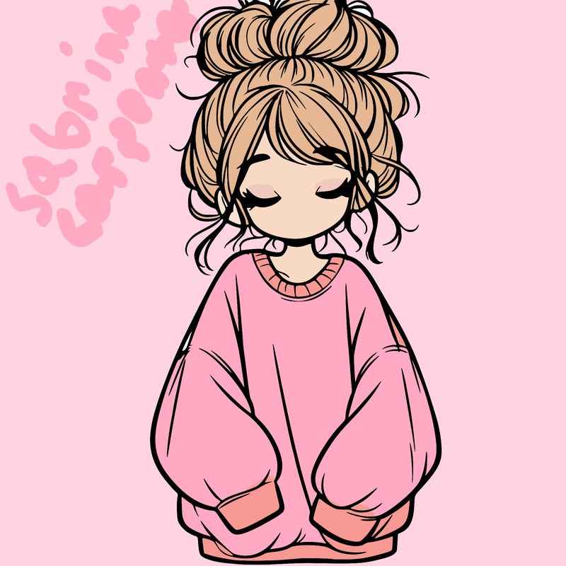 girl with baggy sweatshirt and messy bun