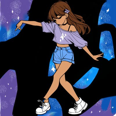 realistic girl danceing