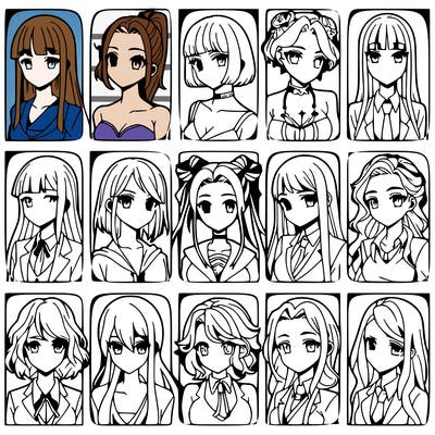 girls that look diffrent anime