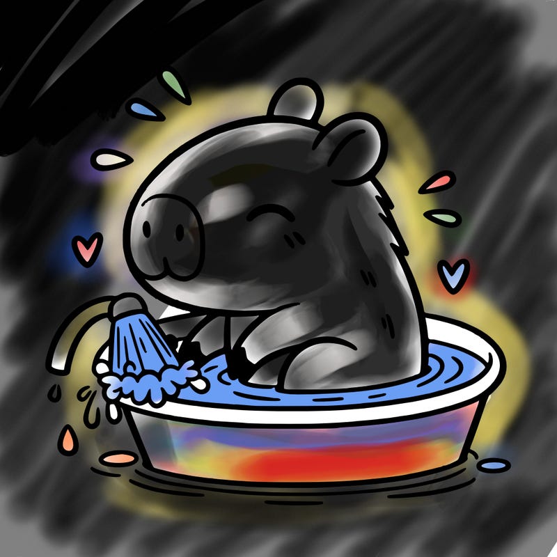 capybara taking a bath