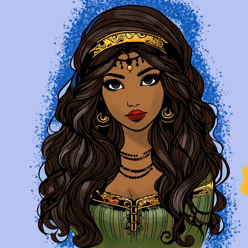 realistic beautiful mysterious gypsy girl