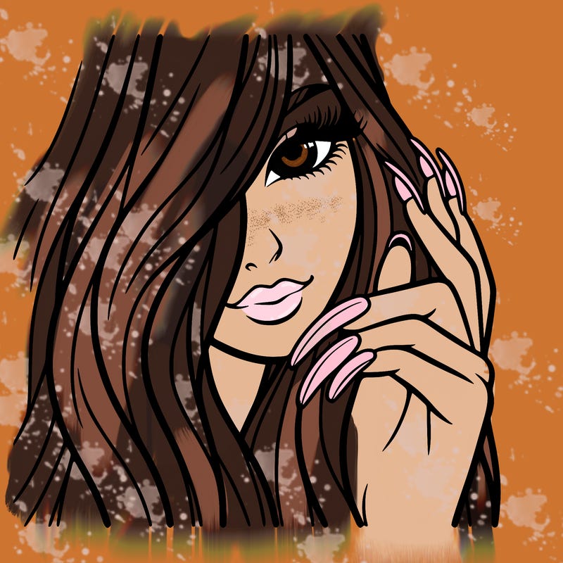 girl with long nails