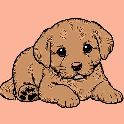 a cute realistic puppy