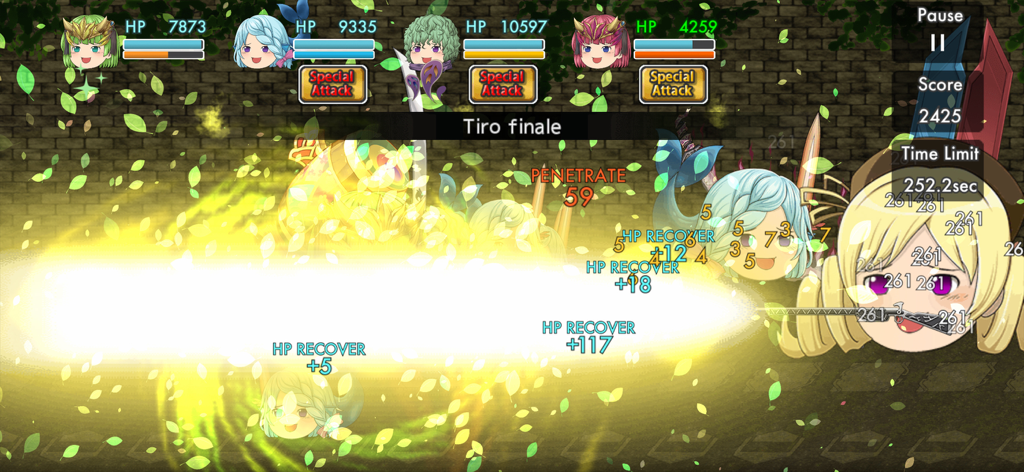 Yukkuri My Friends - A battle scene in Yukkuri My Friends showing characters performing a powerful Tiro finale special attack beam.