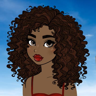 girl with curly hair realistic