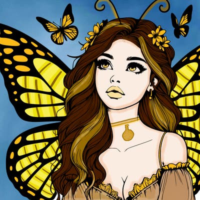 butterfly fairy realistic girl