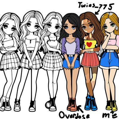 a group of girls realistic