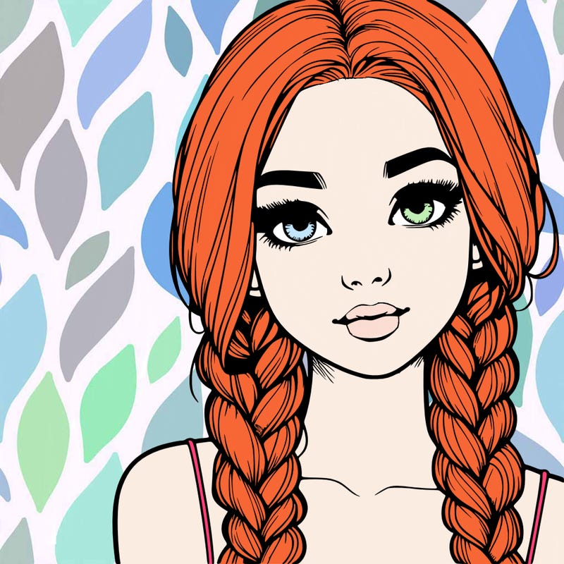 realistic girl with braids