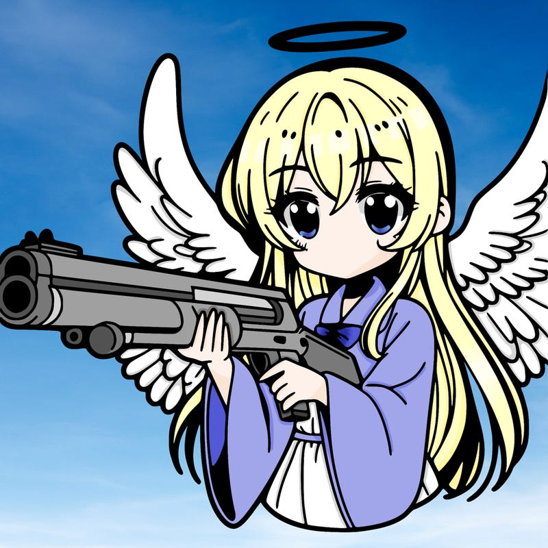 manga angel with a shot gun