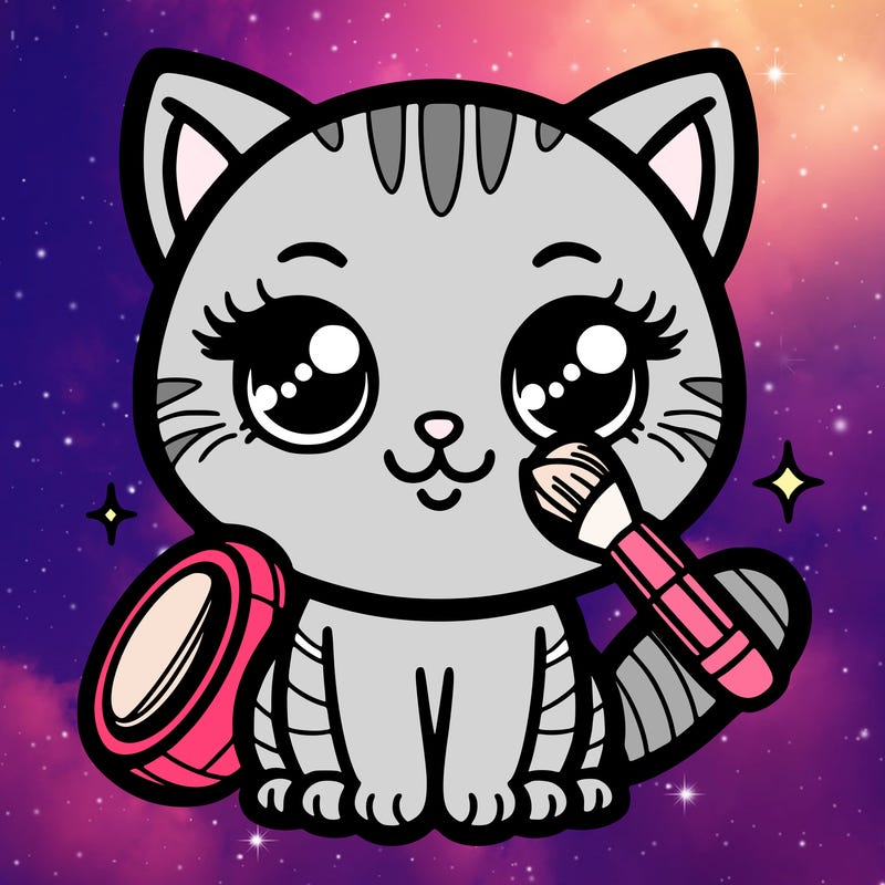 cat with make-up