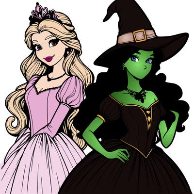 a realistic princess and a witch