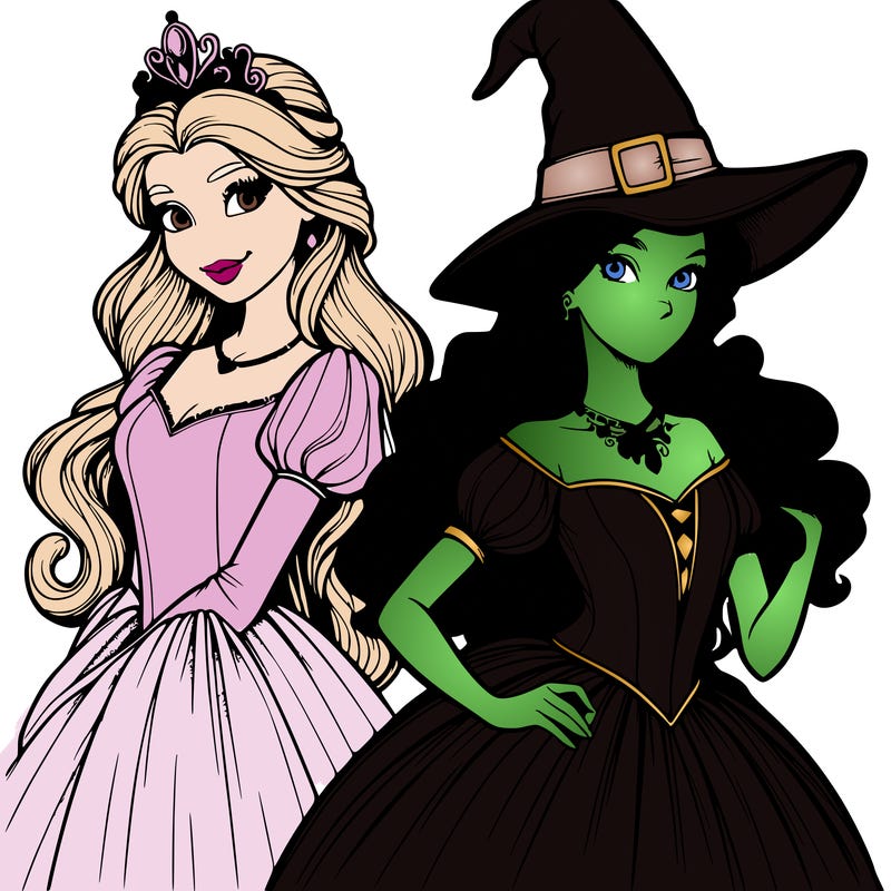 a realistic princess and a witch