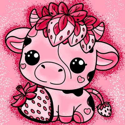 cute strawberry cow