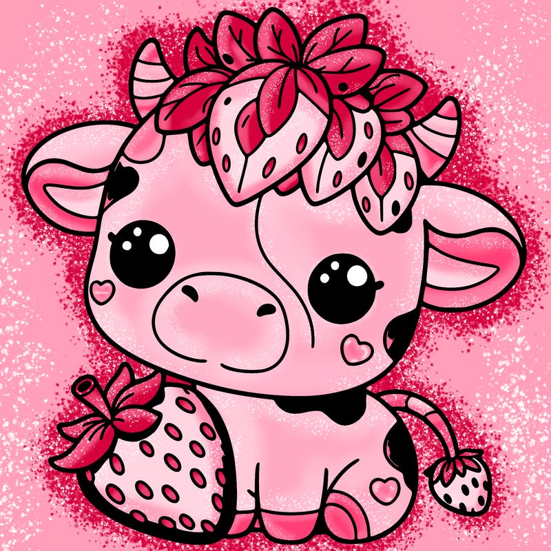 cute strawberry cow