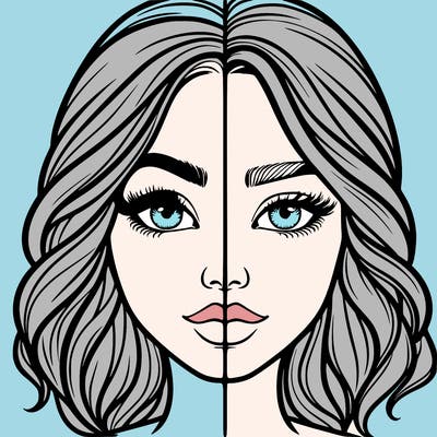 realistic girl split half