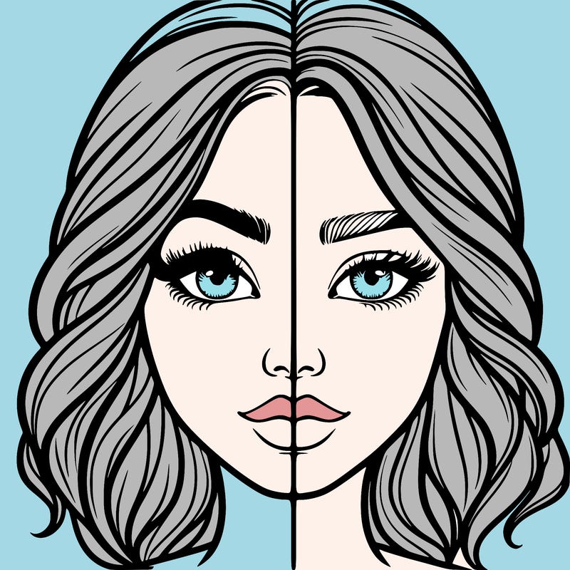 realistic girl split half