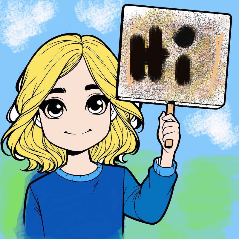 realistic girl holding up a sign