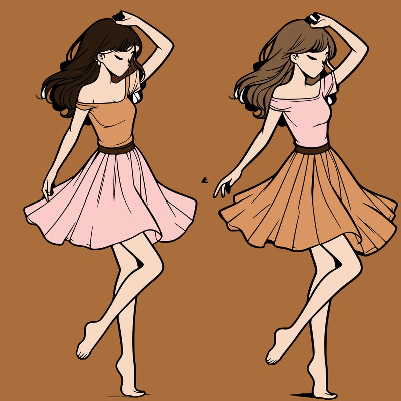 realistic girl doing a dance