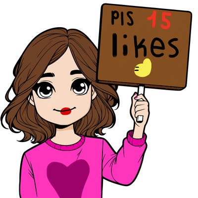 realistic girl holding up a sign