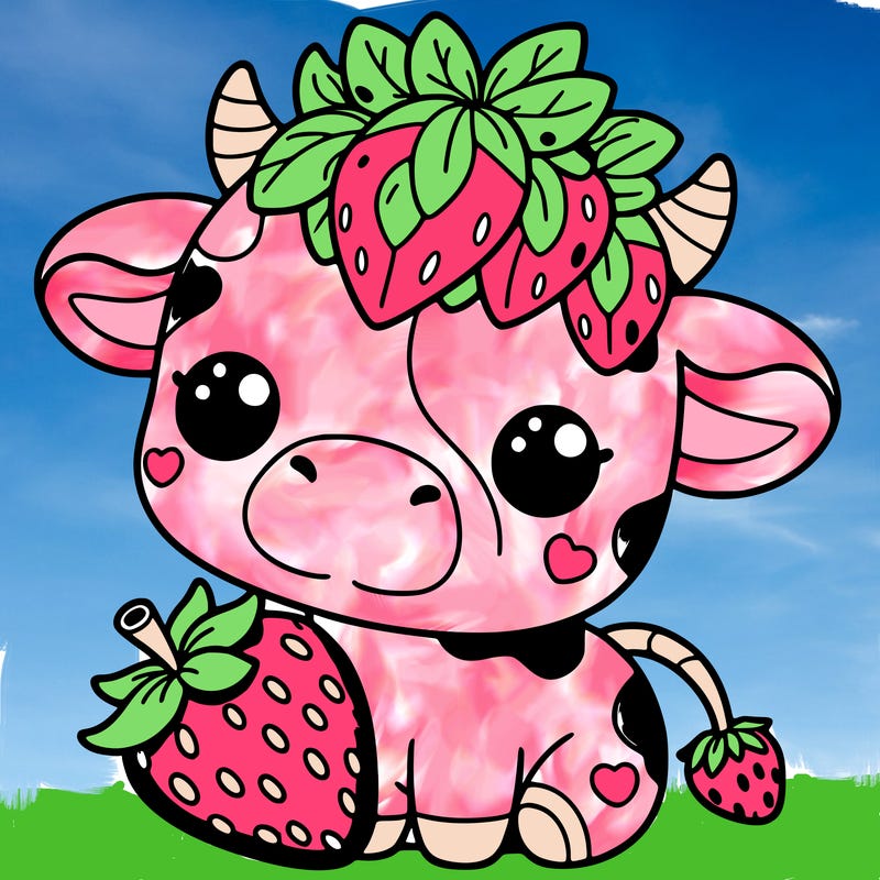 cute strawberry cow
