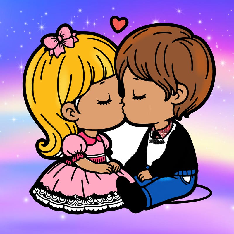 girl and boy kissing