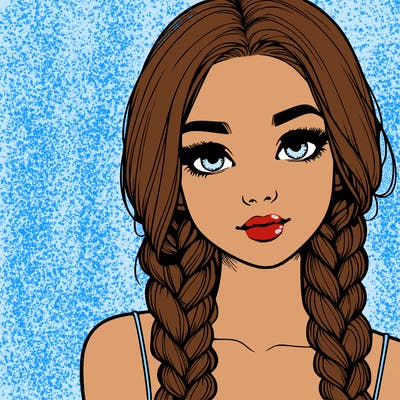 realistic girl with braids