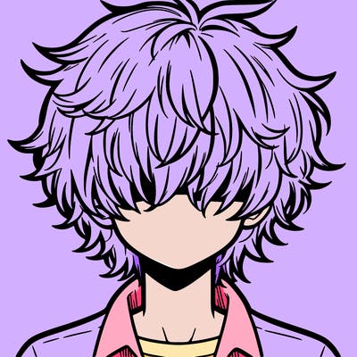 manga boy fluffy hair covering his eyes