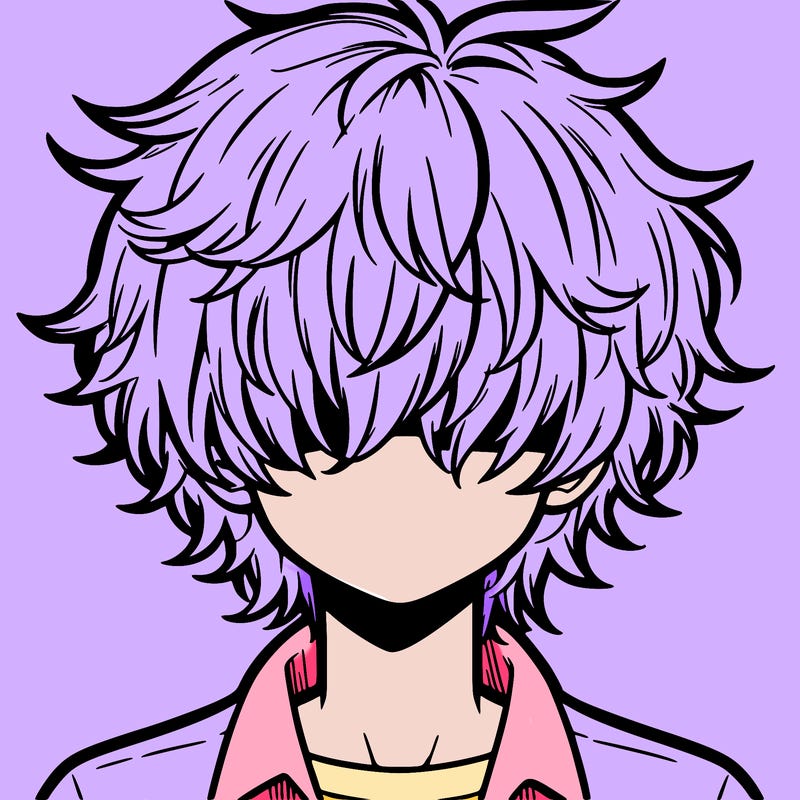 manga boy fluffy hair covering his eyes