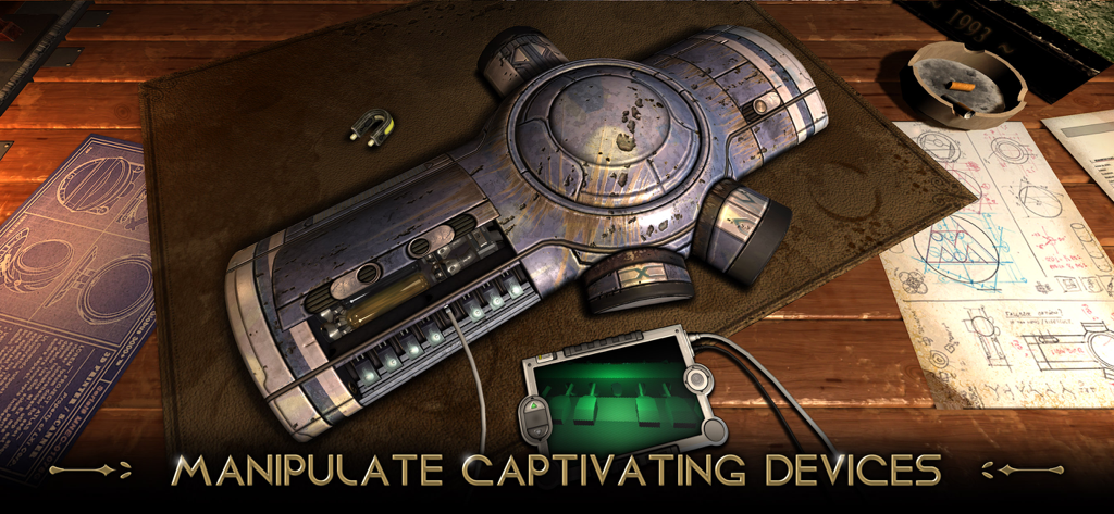 Machinika Museum - A detailed 3D alien machine on a workbench in the puzzle game Machinika Museum.