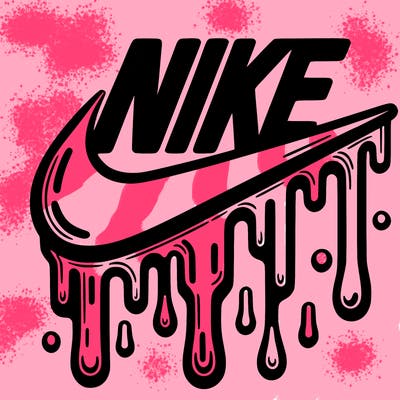 dripping nike logo
