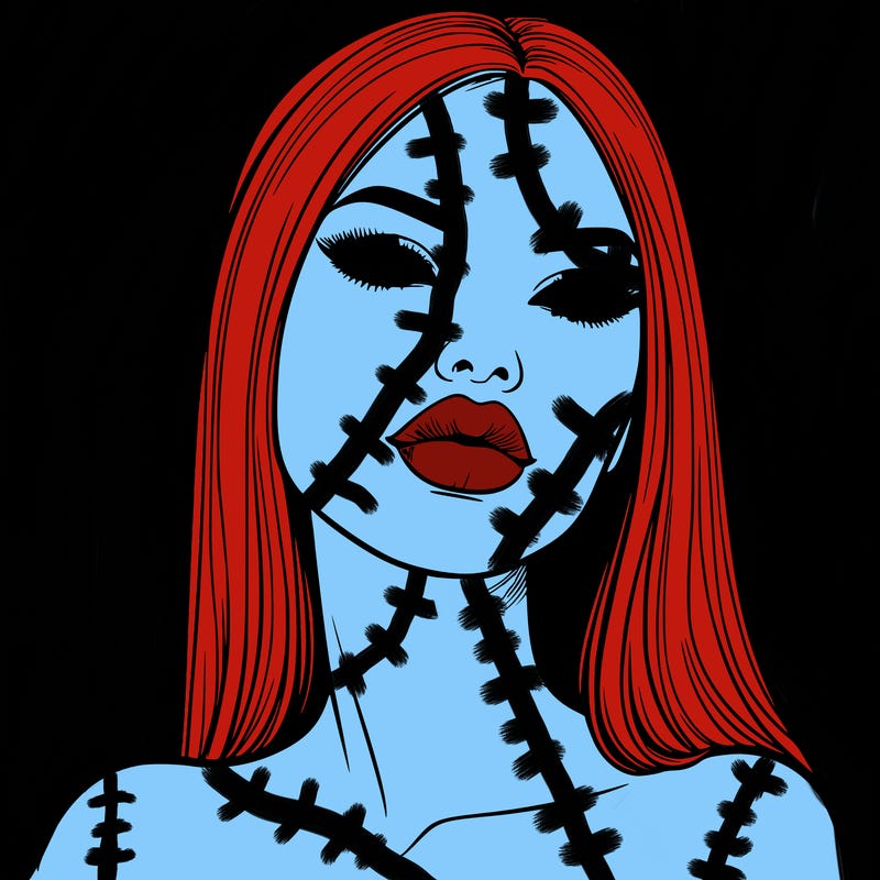 realistic woman with full lips