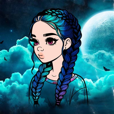 realistic girl with braids