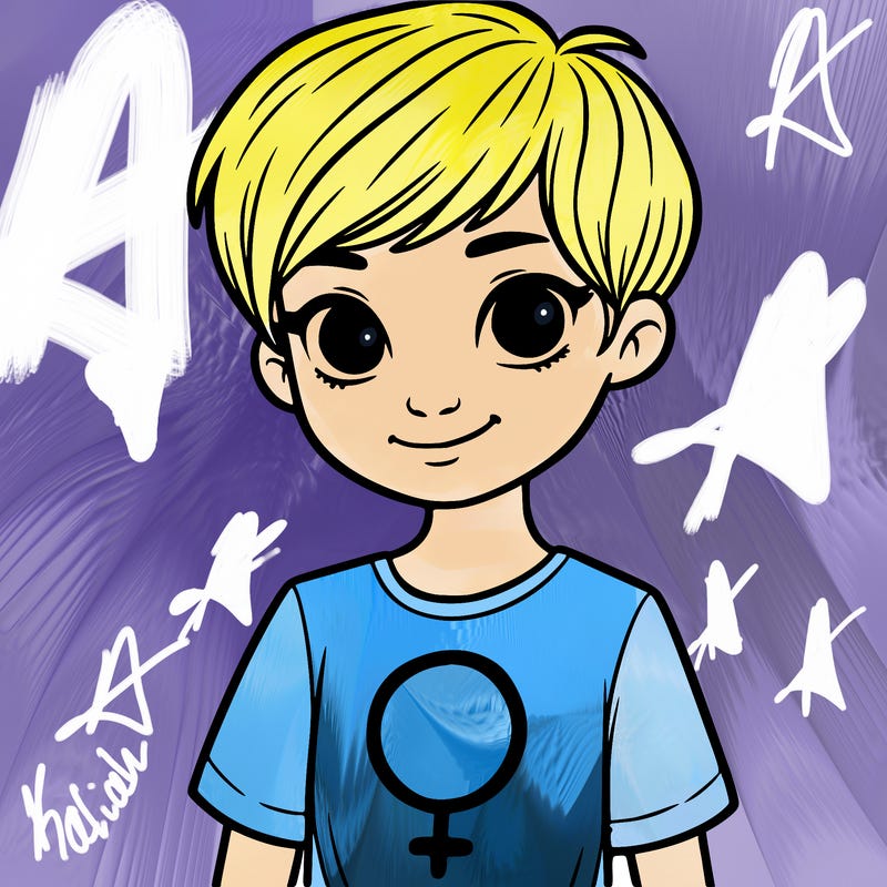 girl with pixie cut and feminist shirt