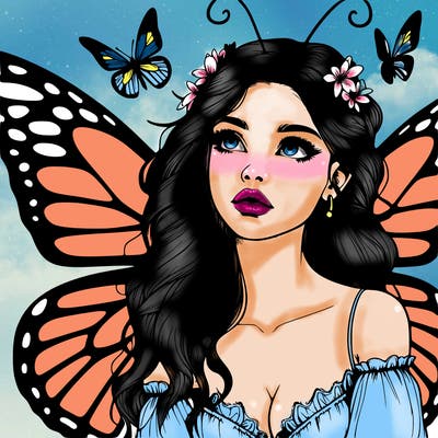butterfly fairy realistic girl