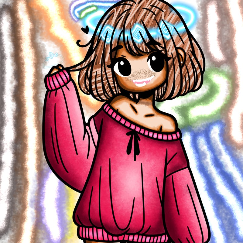 girl in baggy sweater hanging off her shoulder