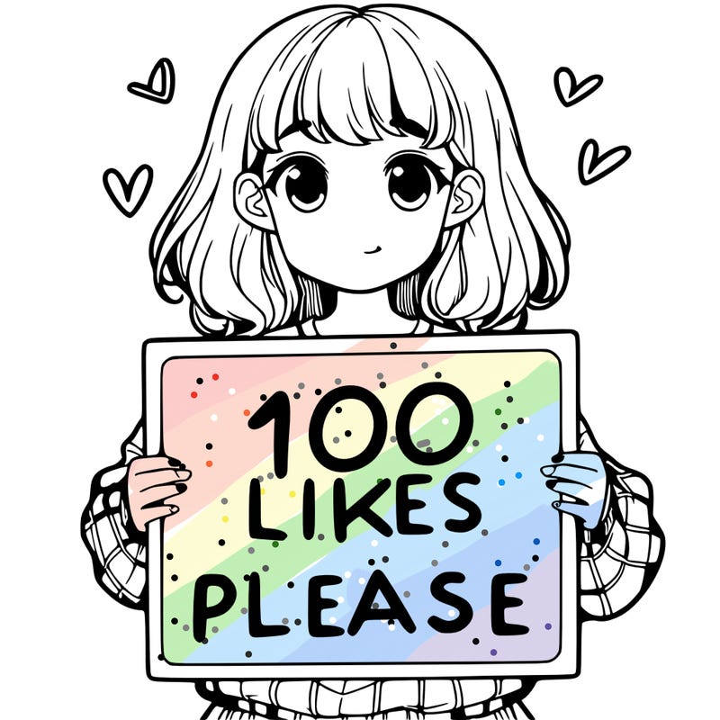 a girl holding a sign saying 100 likes please