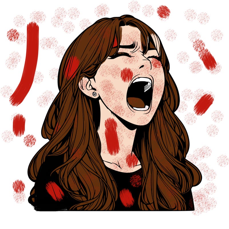 screaming realistic, girl